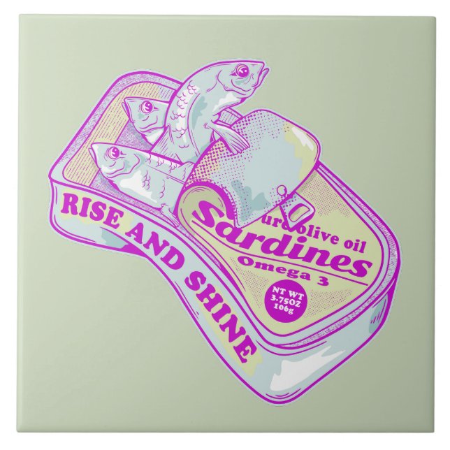 SLEEPING SARDINES rISE AND SHINE Tile (Front)
