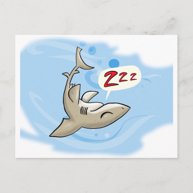 Sleeping shark holiday postcard (Front)