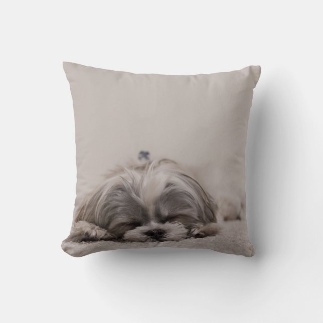 Sleeping Shih tzu Pillow, Sleeping Dog Throw Pillow (Front)