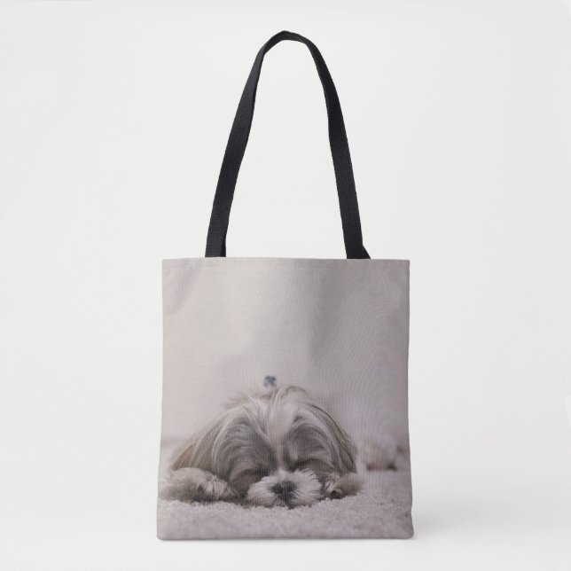 Sleeping Shih tzu Tote Bag, Sleeping Dog Bag (Front)