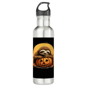Sleeping Sloth and Halloween Pumpkin Classic T-Shi 710 Ml Water Bottle