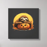 Sleeping Sloth and Halloween Pumpkin Classic T-Shi