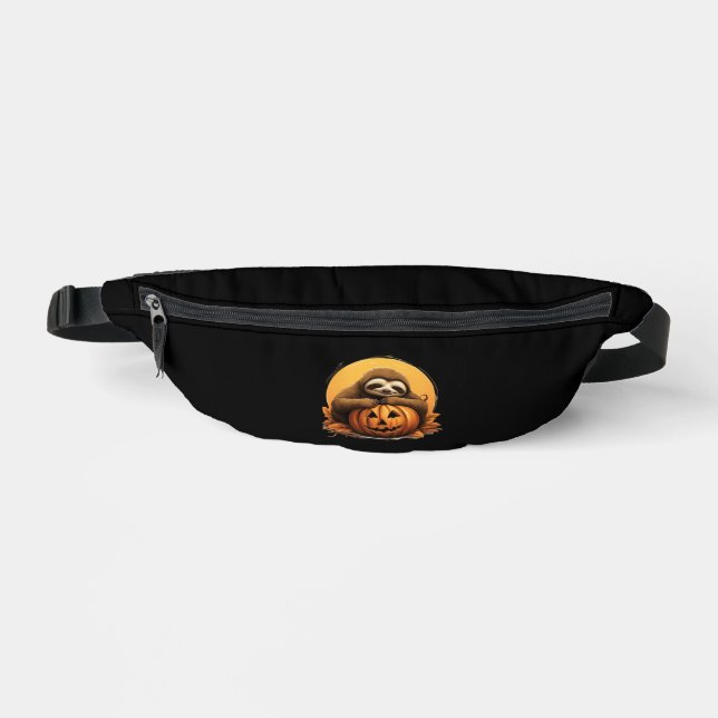 Sleeping Sloth and Halloween Pumpkin Classic T-Shi Fanny Pack (Front)