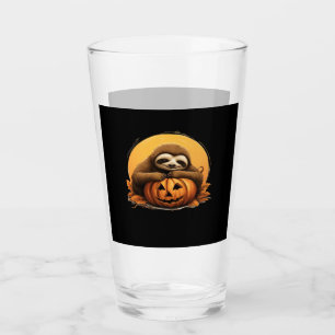 Sleeping Sloth and Halloween Pumpkin Classic T-Shi Glass