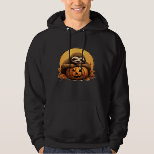 Sleeping Sloth and Halloween Pumpkin Classic T-Shi Hoodie