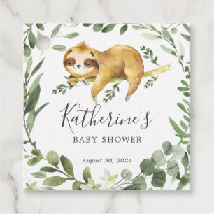 Sleeping Sloth Baby Shower Favour Tag