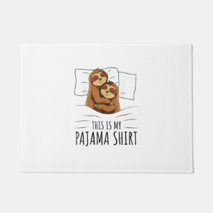 Sleeping Sloth Lover Pajama T-Shirt Doormat