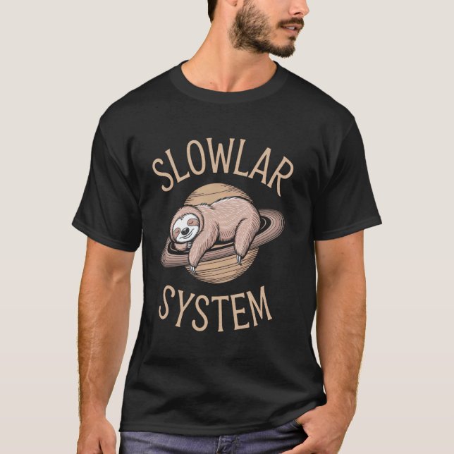 Sleeping Sloth on Saturn T-Shirt (Front)