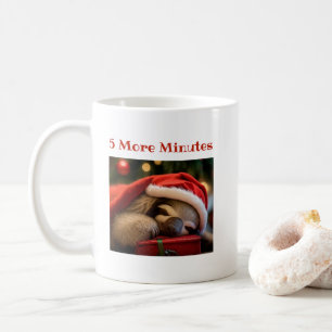 Sleeping Sloth Wearing Christmas Hat Funny Mug