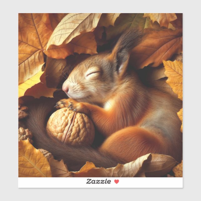Sleeping Squirrel Vinyl Sticker (Sheet)