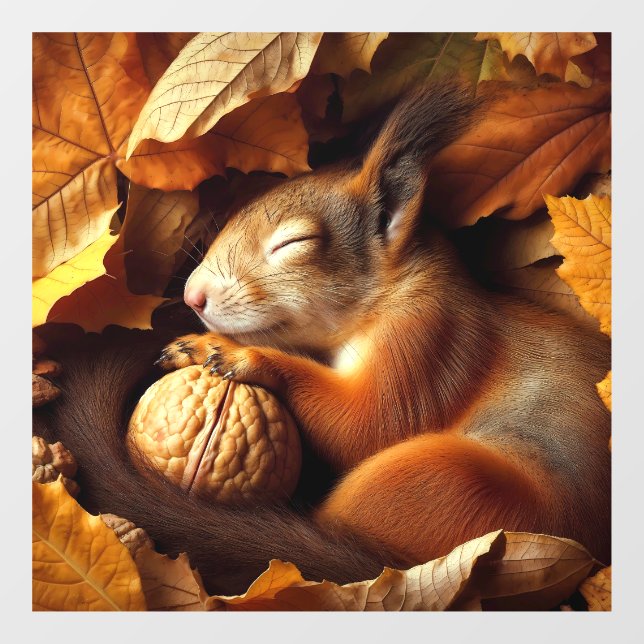Sleeping Squirrel Window Cling (Sheet)