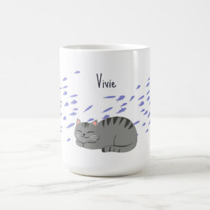 Sleeping Tabby Cat Coffee Mug