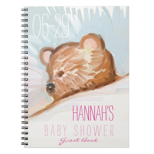 Sleeping Teddy Bear Baby shower Invité Livre 2 (Devant)