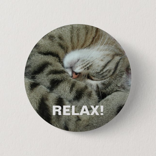 Sleeping Tiger-Cat 2 Inch Round Button (Front)