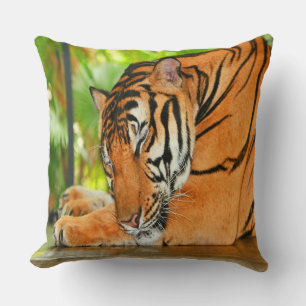 Sleeping Tiger Throw Pillow
