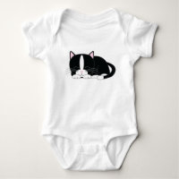 Sleeping Tuxedo Cat