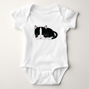 Sleeping Tuxedo Cat Baby Bodysuit