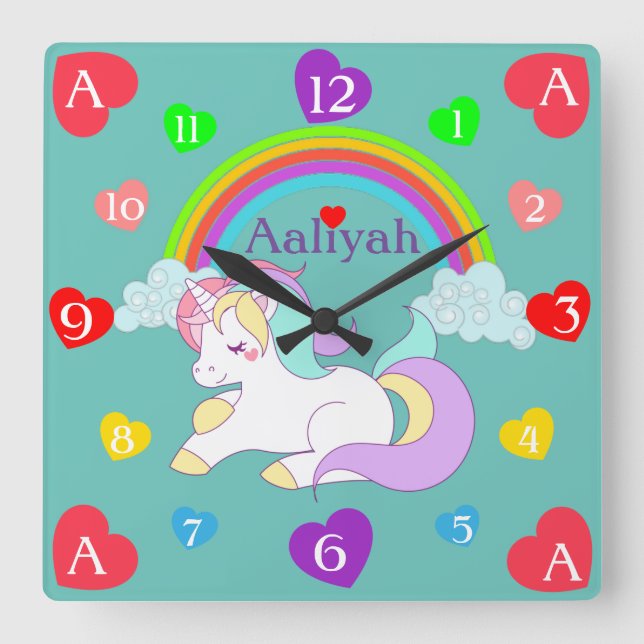 Sleeping Unicorn Acrylic Wall Clock (Front)