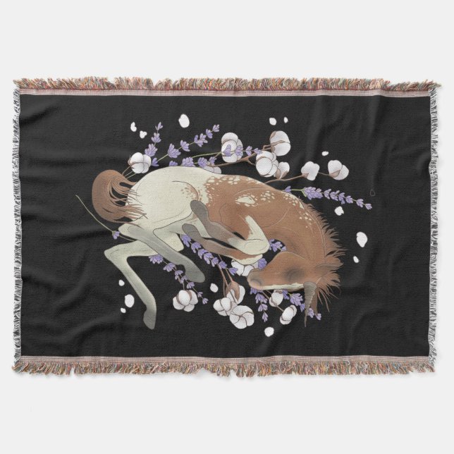 Sleeping Unicorn Throw Blanket (Front)