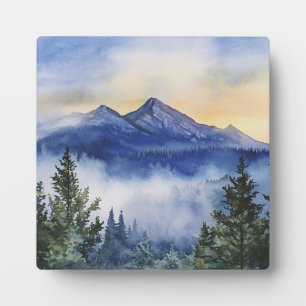 Sleeping Ute Mountain at Sunrise - Watercolor Land Plaque