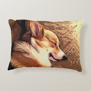 Sleeping Welsh Corgi Accent Pillow