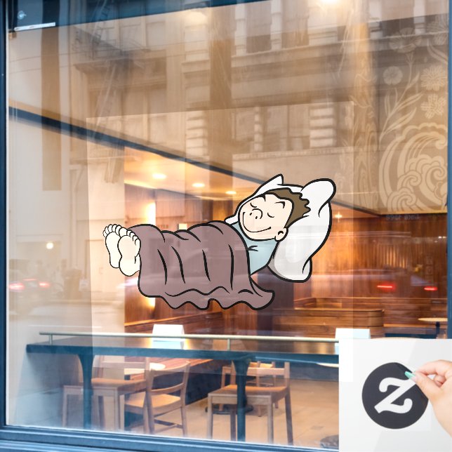 Sleeping Window Cling (Cafe Window)