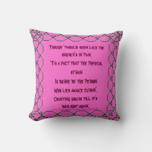 "SLEEPING WITH A CHAINSAW SNORER" THROW PILLOW