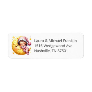 Sleeping With The Moon Baby Shower Return Address