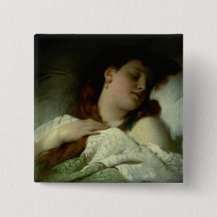 Sleeping Woman 2 Inch Square Button