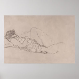 Sleeping Woman (ca. 1916-1917) by Gustav Klimt. Poster
