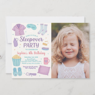 Sleepover Birthday Invitation for Girls