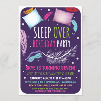 Sleepover Fête de bois Anniversaire Invitation
