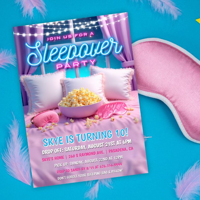 Sleepover Fête de bois Anniversaire Invitation (Créateur téléchargé)