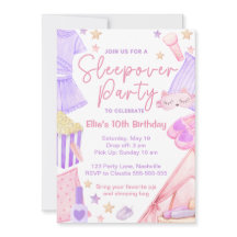 Sleepover Fête de bois Anniversaire Invitation