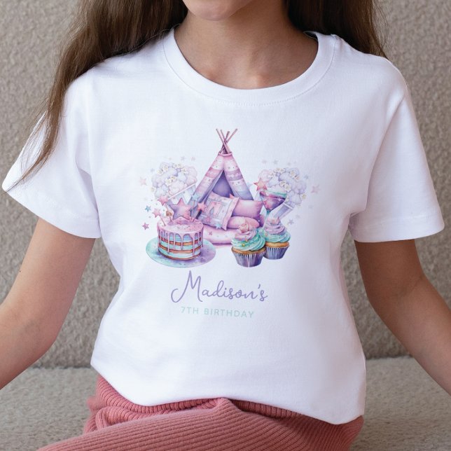 Sleepover Girl Birthday Personalized  T-Shirt (Creator Uploaded)