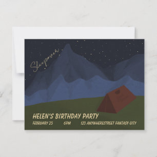 Sleepover invitation postcard