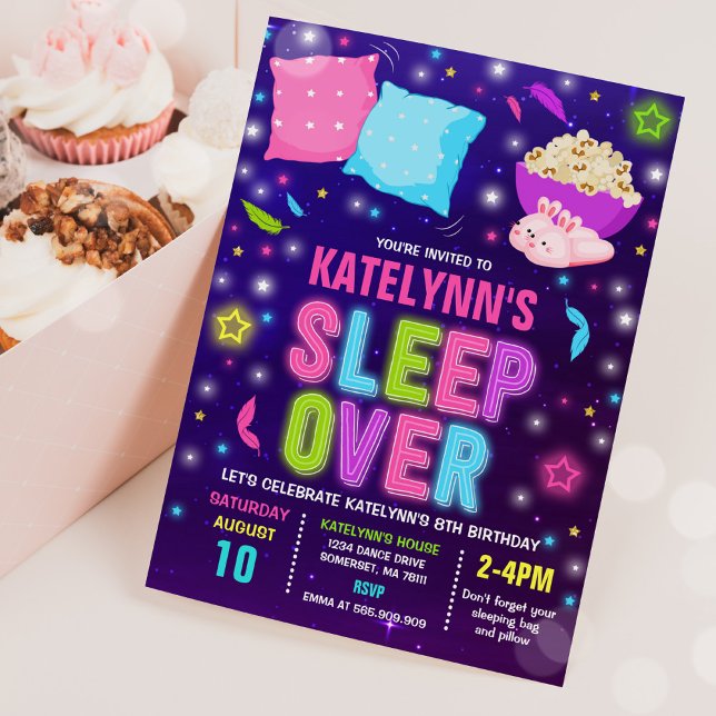 Sleepover Invitation Stwood Party Sleepover Party (Créateur téléchargé)