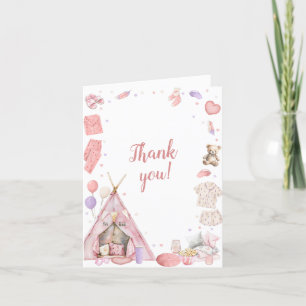 Sleepover Pajama Birthday Party Thank You Card