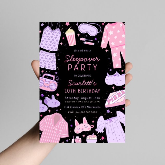 Sleepover Party Anniversaire Invitation (Créateur téléchargé)
