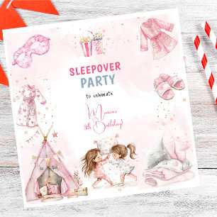 Sleepover pyjama kids birthday party napkin