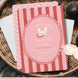 sleepover slumber birthday party girl teen vintage invitation