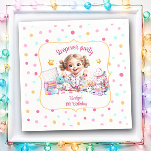 Sleepover Slumber Party Cute Girl Birthday Napkin