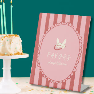 sleepover slumber party girl party favor table pedestal sign