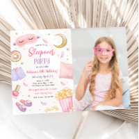 Sleepover Slumber Party Girl Spa Pink Birthday Inv