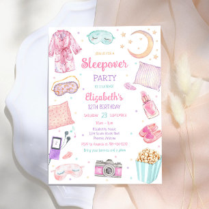 Sleepover Spa Party Slumber Pamper Birthday  Invitation