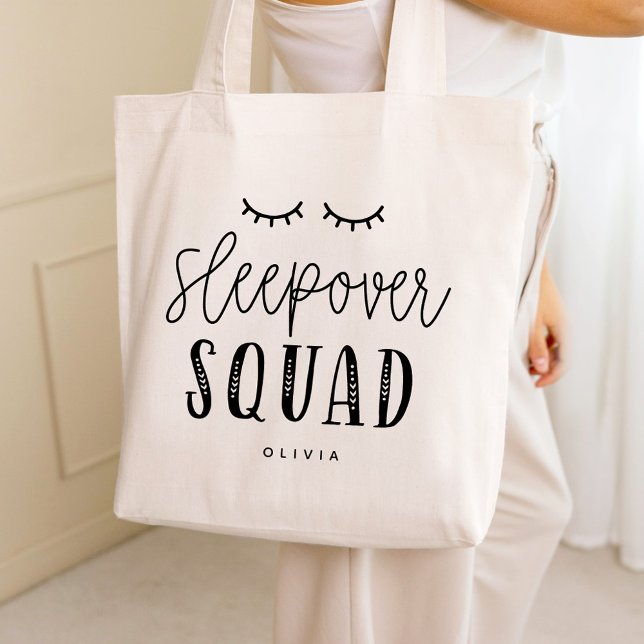 Sleepover Squad Editable Colour Slumber Party Tote Bag (Creator Uploaded)
