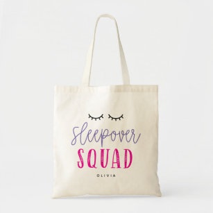 Sleepover Squad Editable Colour Slumber Party Tote Bag