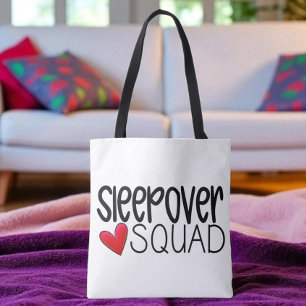 Sleepover Squad Heart Party Favour Custom Tote Bag