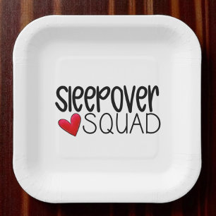 Sleepover Squad Heart Party Paper Plate