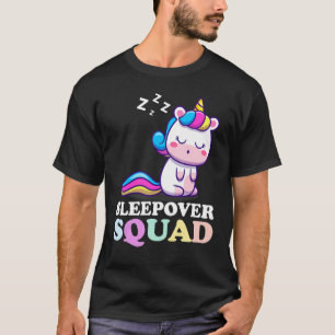 Sleepover Squad Slumber Party Squad Pajama Unicorn T-Shirt